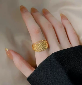 Outlets Brand Discount Store Counter Clearance Bargain Gold Intricate Ring Outlets Women's Accessories