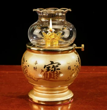 Windproof Dimmable Ghee Lamp Long-lasting Lamp Buddha Worship Lamp Home Buddha Offering Lamp Wealth God Worship Housewarming Lamp Lamp Base