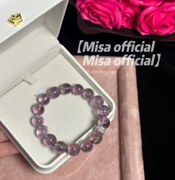 Misa officail | Ice Grape Purple Natural Amethyst Bracelet with Diamonds: Premium New Gift