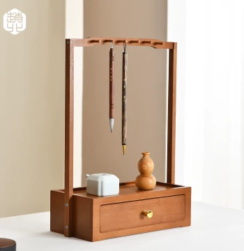 Zhaobei New Chinese Style Brush Hanger Multi-Function Dedicated Calligraphy Brush Display Rack Storage Box Brush Stand Brush Holder