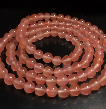 Authentic Natural Southern Red Agate Bracelet and Necklace 2-in-1, Ice-Pink Cultural Play Beads 6mm, Guaranteed Authentic with Re-inspection Support, Direct from Manufacturer