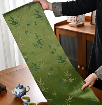 Double-Sided Tea Mat, Chinese Style Zen Absorbent Long Tea Table Runner, Light Luxury National Style Home Tea Table Fabric