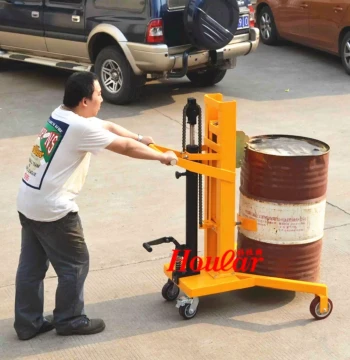 Load Capacity 450KG Wide Leg Pedal Hydraulic Drum Truck DTF450 Optional Weighing Pallet Drum Handler