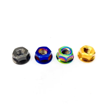 TC4 Titanium Alloy Nut - Hex Flange - M5/M6/M8/M10x1.25 - High Specific Strength Grade 10.9 HLMET