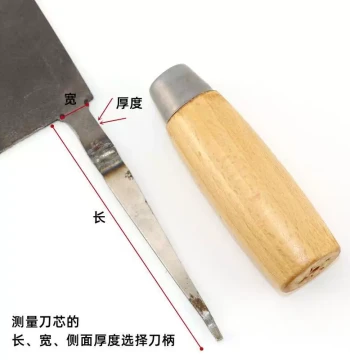 Traditional Knife Handle Replacement Through-Tang Handmade Knife Handle Solid Wood Round Cleaver Handle Old-Style Wooden Knife Handle for Cleavers