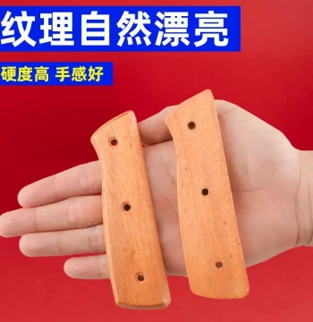 Rivet Handle Replacement Solid Wood Beech Two-Piece Cleaver Handle Accessories for Home Use, Fixed Handguard for Manual Knives