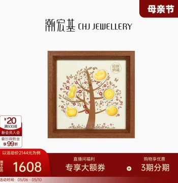 CHJ Bao Hu Fu You Wealth-Attracting Fortune-Receiving Gold Coin Pure Gold Ornament Frame Pendant Investment Gold Collectible Gift