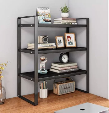 Desktop Storage Rack Multi-Tier Bookshelf for Student Dorms and Office