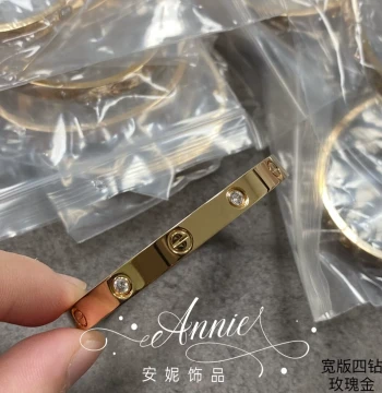 Love Bracelet Classic Starry Sky Design, Narrow and Wide Versions, Medium Size for Women, Plated 18K Yellow, White, and Rose Gold, Full Crystal Pave Nail Studs