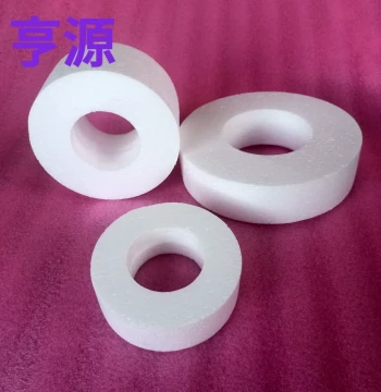 Flat Circular Ring Foam Cake Model, Polystyrene Baking Dummy for Cream Piping Practice, Fondant Mold