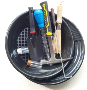 Extra Thick 400g Gold Panning Pan, Large 38cm Complete Tool Set; Manual Rocking Gold Pan for Outdoor Gold Washing and Prospecting