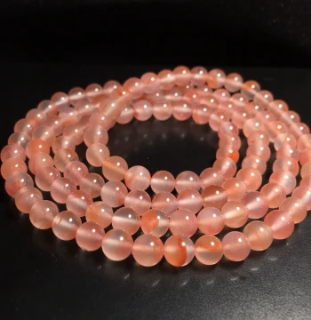 Natural Ice-Floating Southern Red Agate Bracelet, Small Bead 6mm Multi-Layer Necklace for Women, Floral Fresh Style