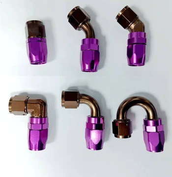 Car Modification Oil Cooler AN6/AN10 Fittings in Bronze/Purple, 0°, 45°, 90° Forged Connectors