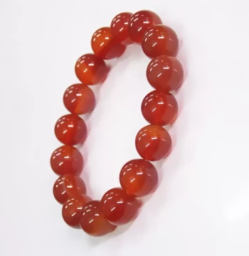 Natural Baoshan Southern Red Agate Single-Loop Bracelet DIY: Full Color & Flesh Unisex 12mm Jade Beads