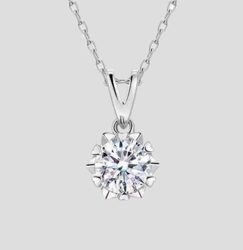 Clearance PT950 Platinum Snowflake Diamond Necklace 1 Carat Lab-Grown Diamond Solitaire Pendant for Valentine's Day
