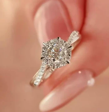 IGI Lab-Grown Diamond pt950 Platinum Star Twisted Shank Micro-Paved Starlight Six-Prong Ring 1 Carat Diamond Ring for Women