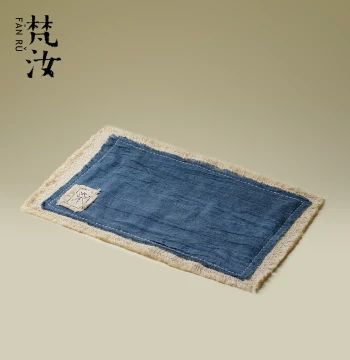 Fanru Creative Cotton Linen Handmade Tea Mat Japanese Dry Brewing Mat Exquisite Single-Person Tea Table Heat Insulation Tea Ceremony Art Mat