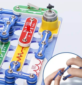 Children's Birthday Gift Electronic Building Blocks Hundred-Piece Toy, Ages 4-5, Elementary Students 7, Boys and Girls 10, Circuit 6 Experiment 1