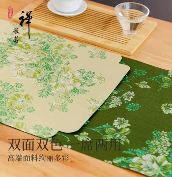 New Chinese Style Tea Mat Waterproof Tablecloth Zen Tea Table Mat Cloth Tea Platform Textile Long Strip Light Luxury Artistic Tea Flag Tea Pad