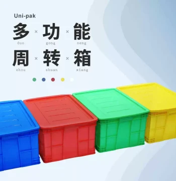 Haomuren Rectangular Industrial Warehouse Transport Storage Organization Plastic Crate with Optional Lid Turnover Box