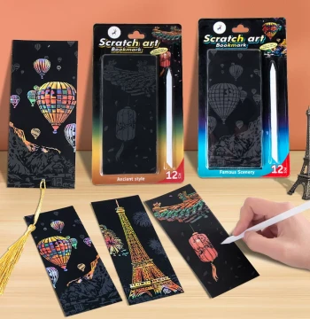 Scratch Art Paper World Famous City Night Views for Kids DIY Toy