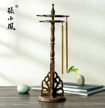 Zhang Xiaofeng Brush Rack Calligraphy Brush Holder Rosewood Brush Stand Red Wood Brush Hanger Multi-Function Creative Ornament Brush Rack Storage Brush Set for Beginners Four Treasures of the Study Specialized Calligraphy Supplies