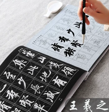 Calligraphy Practice Copybook with Water Writing Cloth Set for Adults and Beginners