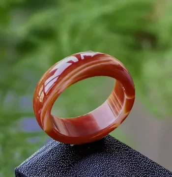 Wealth Wrapped Around Waist Dumpling 20.4 Natural Rare Stone Chalcedony Red Agate Ring Unisex Running Ring Certificate 0856