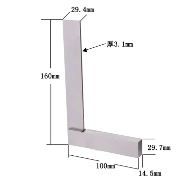 Wide Seat Square Ruler 90 Degree Right Angle Ruler High Precision Stainless Steel Thickened 63*125*200*400*500mm80