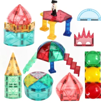 MiLu Colored Window Magnetic Building Blocks: Loose Irregular Supplemental Pieces with Strong Magnets for Girls' Educational Toys