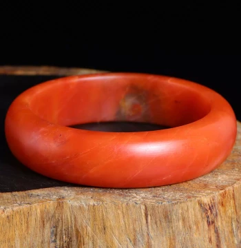 Natural Southern Red Agate Bracelet Yunnan Baoshan Southern Red Bangle Women's Jewelry Birthday Gift with Appraisal Certificate