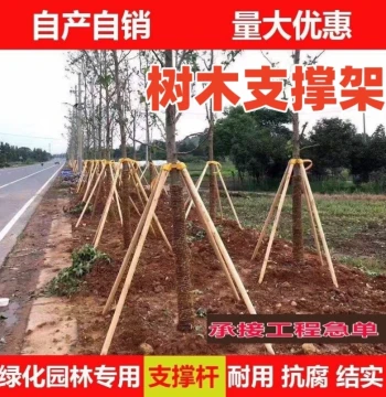 Thickened Triangular Support Bracket for Tree Seedlings and Street Trees - Fir Wood Plant Stabilizer for Landscaping