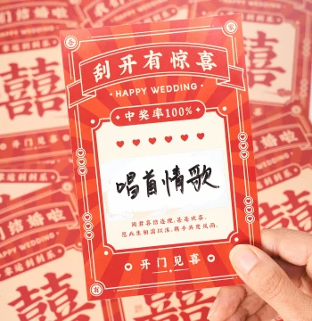 Bridal Pickup Scratch-Off Cards, Door Blocking Props, Groom and Groomsmen Big 'Xi' Blank DIY Wedding Cards, Interactive Creative Lottery Tickets