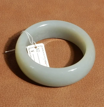 Yuxi Jewelry Natural Hetian Jade Xinjiang Qiemo Fine Texture Blue Base with Sugar Color 50MM Small Circle Bangle - Perfect Gift Q