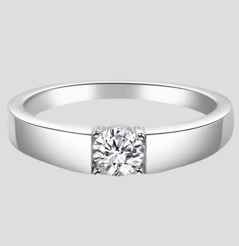 Clearance PT950 Platinum Men's Diamond Ring 50 Points 1 Carat Lab-Grown Diamond Real Diamond Solitaire Minimalist Polished Wedding Ring