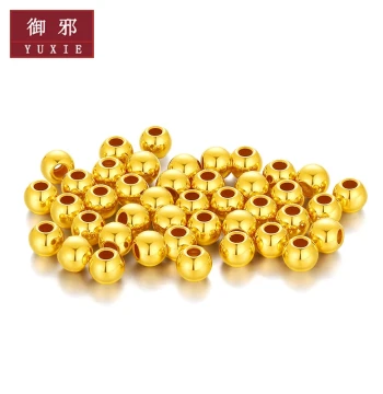 YUXIE 999 Pure Gold Small Beads Loose Beads Ancient Method Polished Round Beads DIY Gold Bracelet 520 Gift
