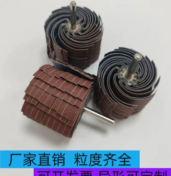 Handled Abrasive Cloth Wire Wheel, Flap Small Thousand-Thread Wheel, Grinding Flower Head for Electric Drill, Inner Hole Concave-Convex Polishing T-Type Flap Wheel
