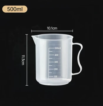 Measuring Cup with Scale Kitchen Use Food-Grade Plastic Graduated Cup 500ml High-Temperature Resistant Milk Tea Shop Special 1000ml