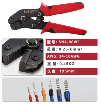 Huasheng Tools SNA Series Crimping Plier Set, Tubular Bare Terminals, Pre-insulated Spade Connectors, Electrician Combination Kit