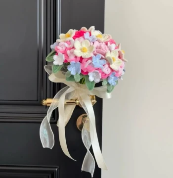 Bridal Bouquet Pipe Cleaner Handmade DIY Material Kit Creative Dopamine Flower Arrangement Finished Product Wedding Gift