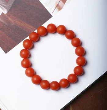 Premium Natural Baoshan Material Full-Color South Red Agate Single-Loop Bracelet - Unisex Jewelry