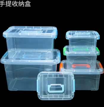 Portable Storage Box Transparent Plastic Container for Home Moisture & Insect Proof Toy Organizer for Kids