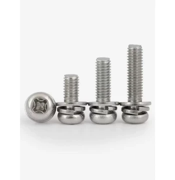 M1.6 N2.5 M3 M4 M5 M6 M8 304 Stainless Steel Round Head Cross Recessed Triple Combination Screws with Washers Bolts