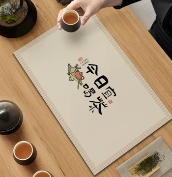 Chinese Style Tea Mat, Water-Absorbing Drainage Pad, Cup Coaster, Teacup Mat, Tea Table Water Pad, Placemat, Heat-Insulating Mat, Dining Table Mat