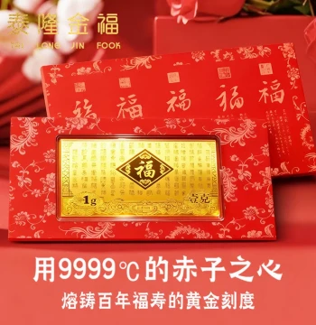 Hundred Blessings Map Gold Banknote, Investment Gold 9999 Pure Gold Bar 1g, Collection and Storage, Birthday Gift for Elders and Relatives