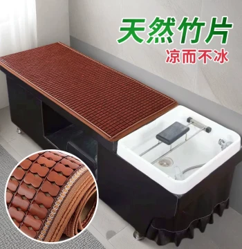 Summer Hair Washing Bed Bamboo Mat for Thai Massage and Foot Spa - Single Size Salon Beauty Bed Cooler