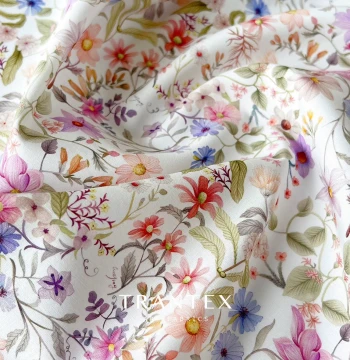 Ins Fresh Korean Style Dress 100% Cotton Fabric DIY Handmade Floral Printed Clothing Material
