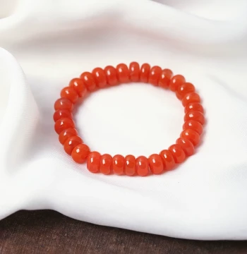 Natural Sichuan Material Southern Red Agate Cherry Red Abacus Bead Single-Loop Bracelet, Women's Southern Red Agate Hand Jewelry