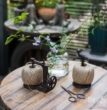 Cast Iron Hemp Rope Rack Cat Bird Sewing Machine Decorative Ornament Vintage General Store Garden Courtyard Balcony Cast Iron