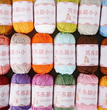 4-Ply Medium-Fine Combed Milk Cotton Yarn Ball for Hand Knitting, DIY Crochet Dolls, Bouquets, Hair Clips, and Infant/Children Projects